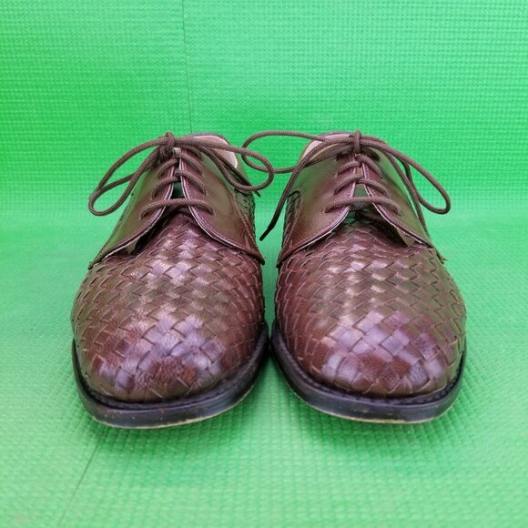 ✅Hitchcock Brown Woven Leather Lace Up Oxford Shoes Men\'s UK Size 5 3E Wide✅ main image 11